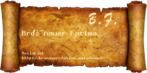 Brünauer Fatima névjegykártya
